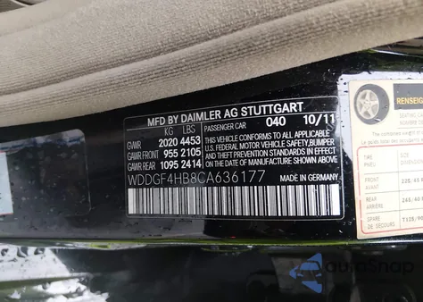 2012 Mercedes-Benz C 250 Sport from USA, damaged, VIN WDDGF4HB8CA636177